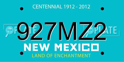 927MZ2 New Mexico License Plate