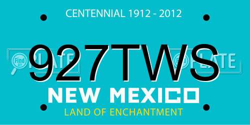927TWS New Mexico License Plate