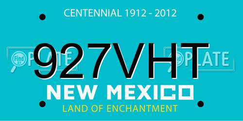 927VHT New Mexico License Plate