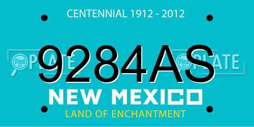 9284AS New Mexico License Plate