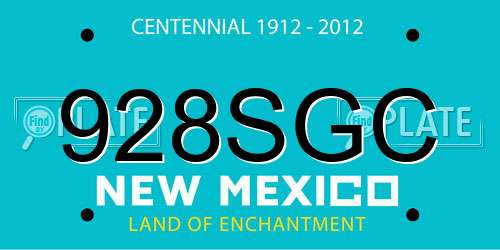 928SGC New Mexico License Plate