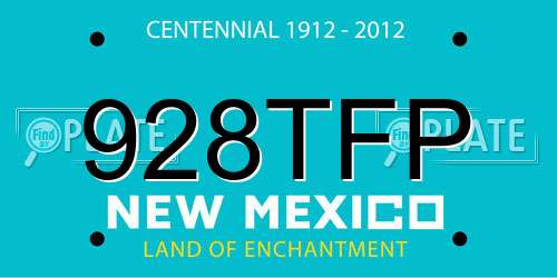 928TFP New Mexico License Plate