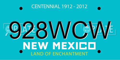 928WCW New Mexico License Plate