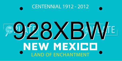 928XBW New Mexico License Plate