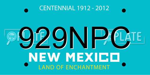 929NPC New Mexico License Plate