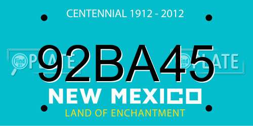 92BA45 New Mexico License Plate
