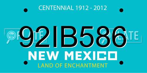 92IB586 New Mexico License Plate