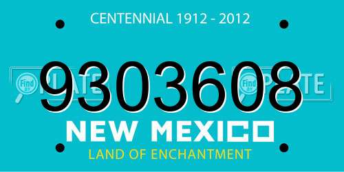 9303608 New Mexico License Plate