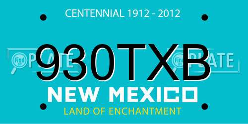 930TXB New Mexico License Plate
