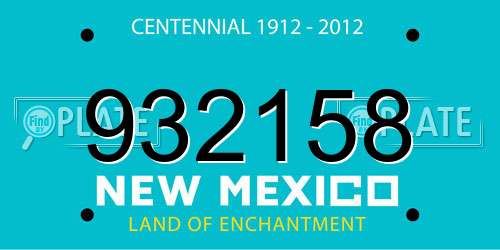 932158 New Mexico License Plate