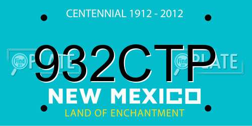 932CTP New Mexico License Plate