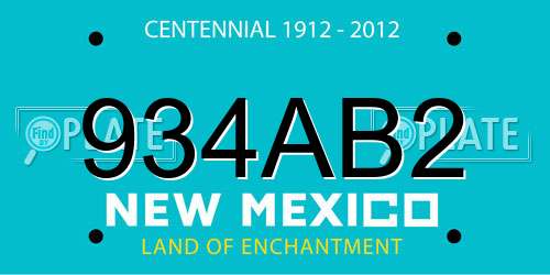 934AB2 New Mexico License Plate