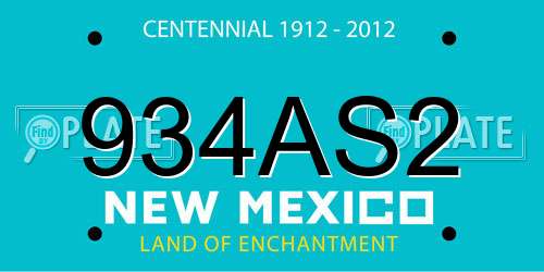 934AS2 New Mexico License Plate