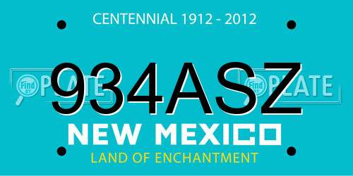 934ASZ New Mexico License Plate