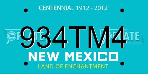 934TM4 New Mexico License Plate