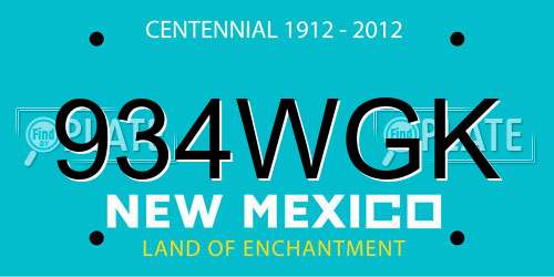 934WGK New Mexico License Plate