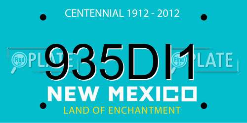 935DI1 New Mexico License Plate
