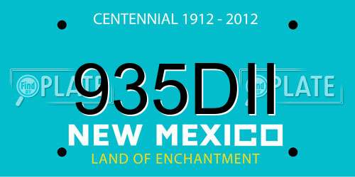 935DII New Mexico License Plate