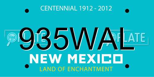 935WAL New Mexico License Plate
