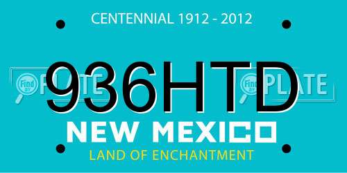 936HTD New Mexico License Plate