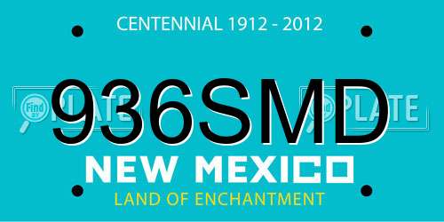 936SMD New Mexico License Plate