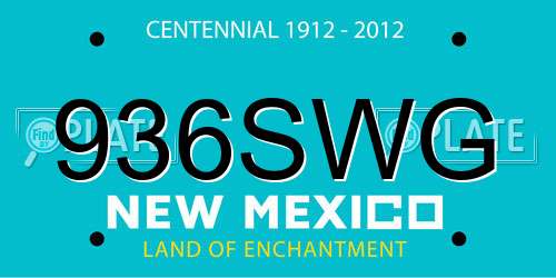 936SWG New Mexico License Plate