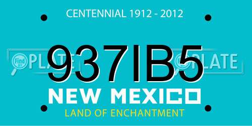 937IB5 New Mexico License Plate