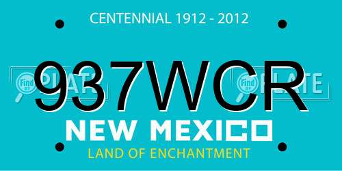 937WCR New Mexico License Plate