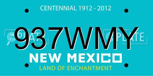 937WMY New Mexico License Plate