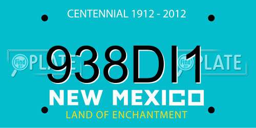 938DI1 New Mexico License Plate
