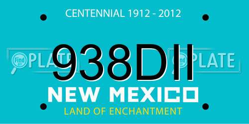 938DII New Mexico License Plate