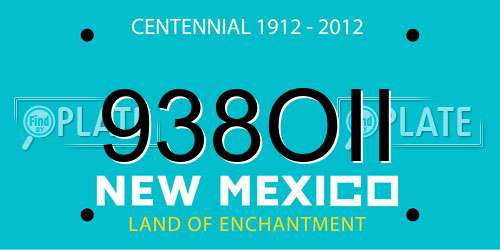 938OII New Mexico License Plate