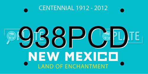 938PCD New Mexico License Plate