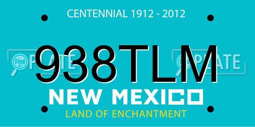 938TLM New Mexico License Plate