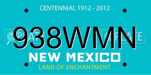 938WMN New Mexico License Plate