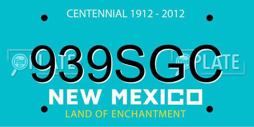 939SGC New Mexico License Plate