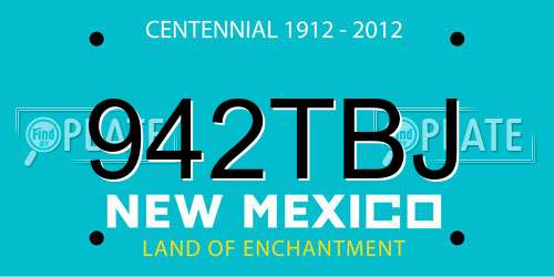 942TBJ New Mexico License Plate