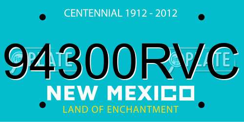 94300RVC New Mexico License Plate