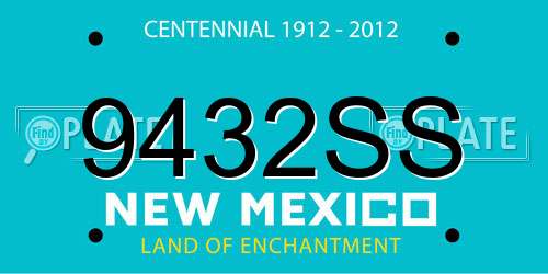 9432SS New Mexico License Plate