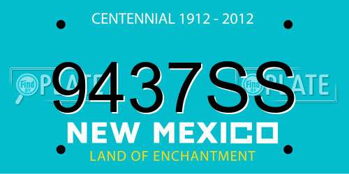 9437SS New Mexico License Plate