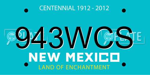 943WCS New Mexico License Plate