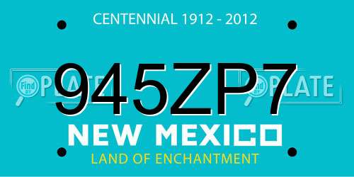 945ZP7 New Mexico License Plate