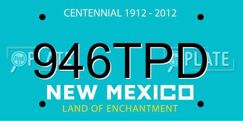 946TPD New Mexico License Plate