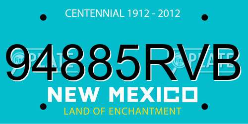 94885RVB New Mexico License Plate