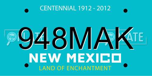 948MAK New Mexico License Plate