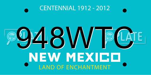 948WTC New Mexico License Plate