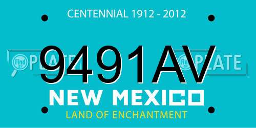 9491AV New Mexico License Plate