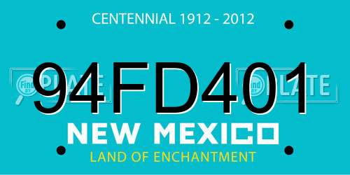 94FD401 New Mexico License Plate