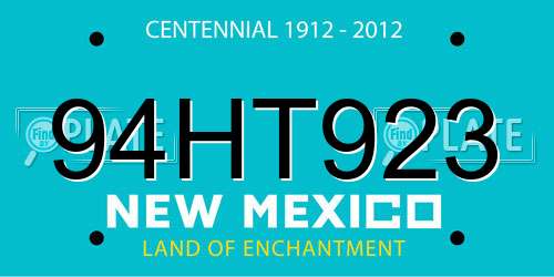94HT923 New Mexico License Plate