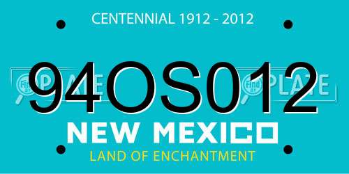 94OS012 New Mexico License Plate